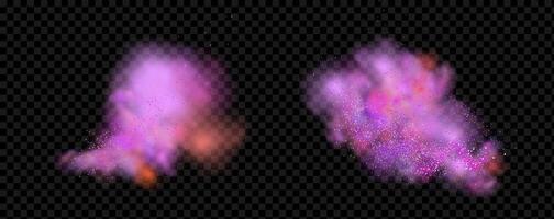 An explosion of colorful smoke clouds.Multicolor fog with blue and yellow particles.Explosions of color powder. vector