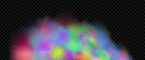 An explosion of colorful smoke clouds.Multicolor fog with blue and yellow particles.Explosions of color powder. vector