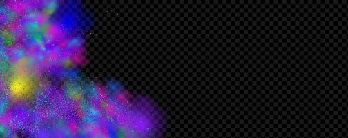 An explosion of colorful smoke clouds.Multicolor fog with blue and yellow particles.Explosions of color powder. vector