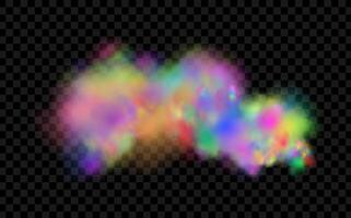 An explosion of colorful smoke clouds.Multicolor fog with blue and yellow particles.Explosions of color powder. vector