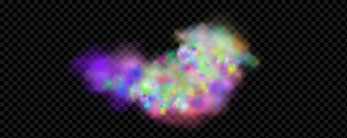 An explosion of colorful smoke clouds.Multicolor fog with blue and yellow particles.Explosions of color powder. vector
