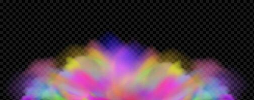 An explosion of colorful smoke clouds.Multicolor fog with blue and yellow particles.Explosions of color powder. vector