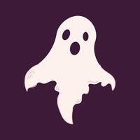 Halloween single doodle element. Cute ghost. vector