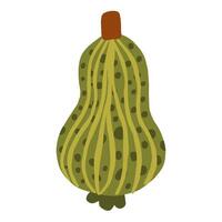 Single element of colorful orange autumn pumpkin Symbol of Halloween and Thanksgiving day. illustration on white background in doodle style. vector