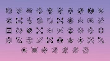 Pictogrammes Olympics Games Paris 2024 Black Symbol Logo abstract design illustration With Gradient Background vector