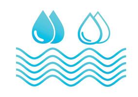 Water drop with wave flat style icon vector