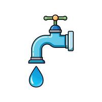 Color faucet in flat style. Water supply illustration for infographic, website or app. vector