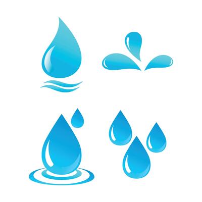 Water Icon VectorSet of blue water drop icons isolated white background illustration