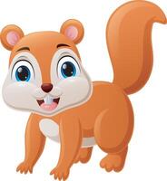 Cute little squirrel cartoon on white background vector