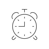 Alarm Clock Line Icon, Symbol of Time Management in Taking Medications, Eating Meals, Exercise Schedules. Health and Wellness Concept. Isolated Illustration vector
