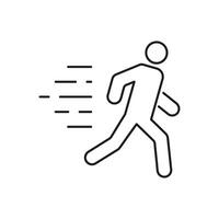 Running Figure Line Icon. Fitness, Physical Activity, Quick Movement, Exercise for Health. Isolated Illustration vector