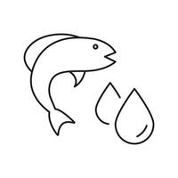 Fish And Oil Drops Line Icon, Omega 3 And Nutritional Support for Healthy Diet. Fish Oil Supplements. Isolated Illustration vector