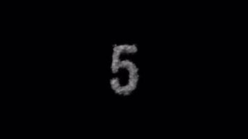 5 fumaça número em alfa animação video