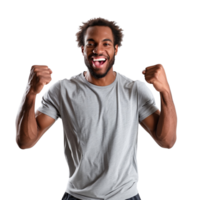 A happy athlete isolated on a transparent background, showing a joyful expression png