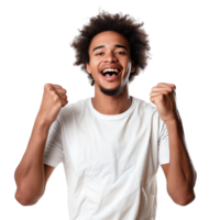 A happy athlete isolated on a transparent background, showing a joyful expression png