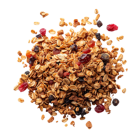 A top view of a granola, isolated on a transparent background png