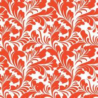 Floral seamless pattern with leaves. Abstract swirl line leaf ornamental flourish texture vector