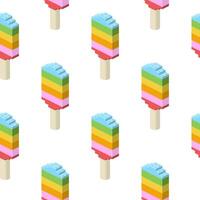 Ice cream pattern in isometry. pattern vector
