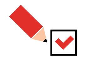 Pen and checkbox icon. Questionnaire. vector