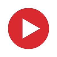 Simple red play button. . vector