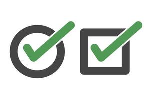 Icon set of round and square checkboxes. Selection. vector