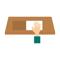 Hand wiping a table vector