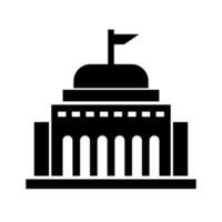 Modern government building silhouette icon. . vector