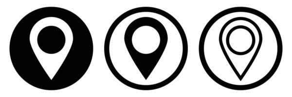 Icon set of round map pins. vector