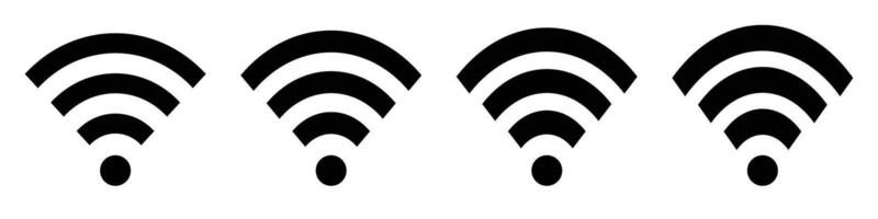 A set of wifi and radio wave icons in different shapes. vector