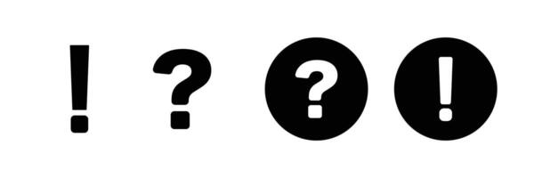 Exclamation and question mark icon set. vector