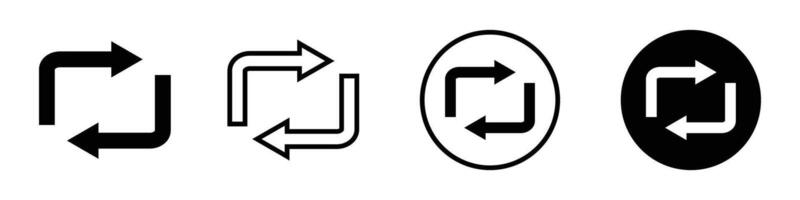 Loop and repeat icon set. Rotation arrows. vector