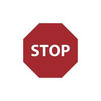Octagonal red stop mark sign. vector