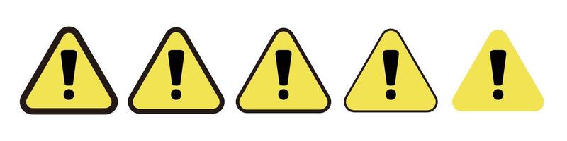Icon set of caution and warning symbols. . vector