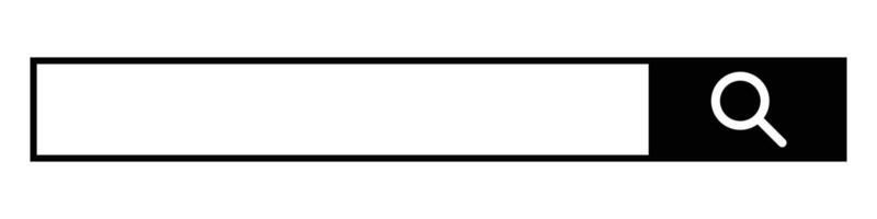 Search bar icon. A search box with an input field and a magnifying glass search button. vector