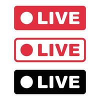 A set of logo icons for live streaming. Live TV and social media broadcasting. vector
