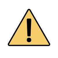 A simple caution or warning exclamation icon. vector