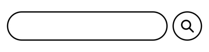 Simple search bar and magnifying glass search button. Text entry field. Web search. vector