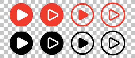 Play button icon set vector