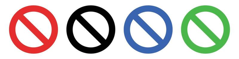 A set of stop mark icons. Prohibitions and regulations. vector