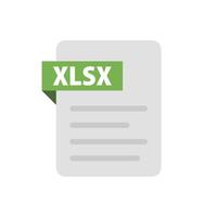Modern XLSX file icon. File format. Extensions. vector