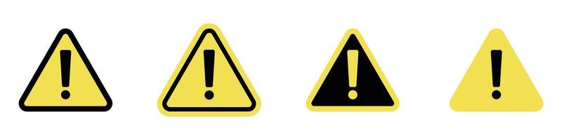 A set of round warning signs. vector