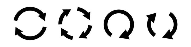 A set of rotating arrow icons. Reload, recycle. vector