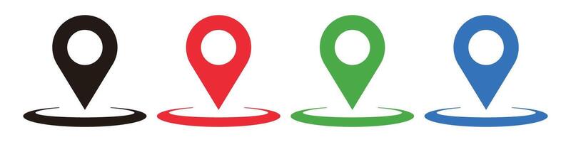 A set of colorful map icons. Vectors. vector
