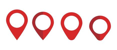 A set of map pin icons in various shapes. Location pointers. vector