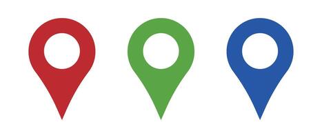 A set of map pin icons. Pinning and location checking. vector
