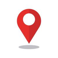 Isolated modern map pin icon and shadow. vector