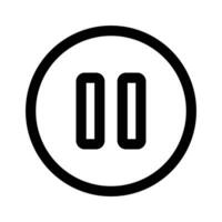 Pause button silhouette icon. . vector