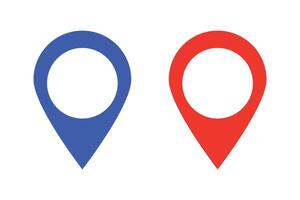 A set of icons of pins on a map. Location information and pinning. vector