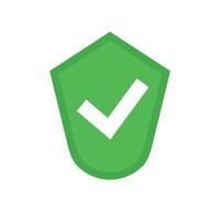 Authentication badge. Check mark and shield. Security. vector