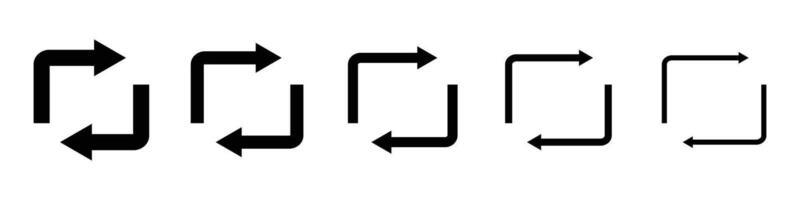 A set of rotating arrow icons by size. vector